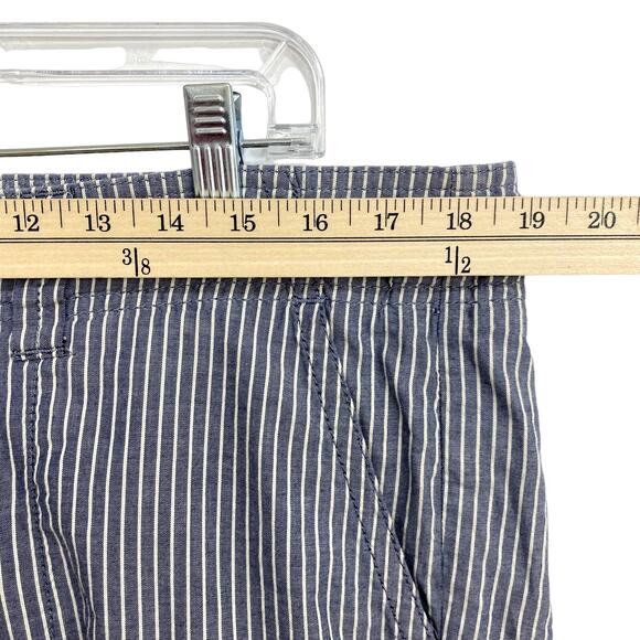 Gap Stripe Pants Womens Size 12 Gray Hip Slung Fit Flared Leg Slash Pockets - Picture 9 of 12